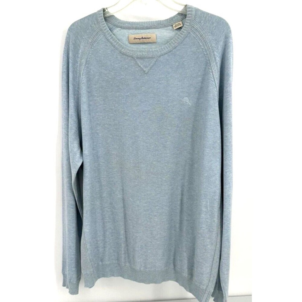 Tommy Bahama Men’s XXL Blue Crewneck Sweater Lightweight Pullover Cotton Casual